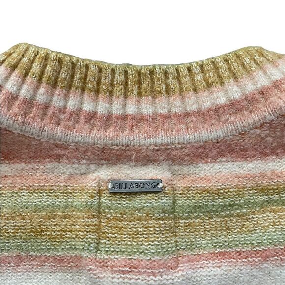 BILLABONG SO Charmed Striped Cropped Sweater Size Large - Picture 6 of 11